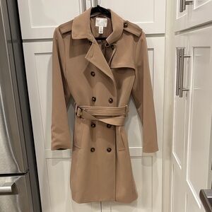 H&M Women’s Tan Double-Breasted Trench Coat